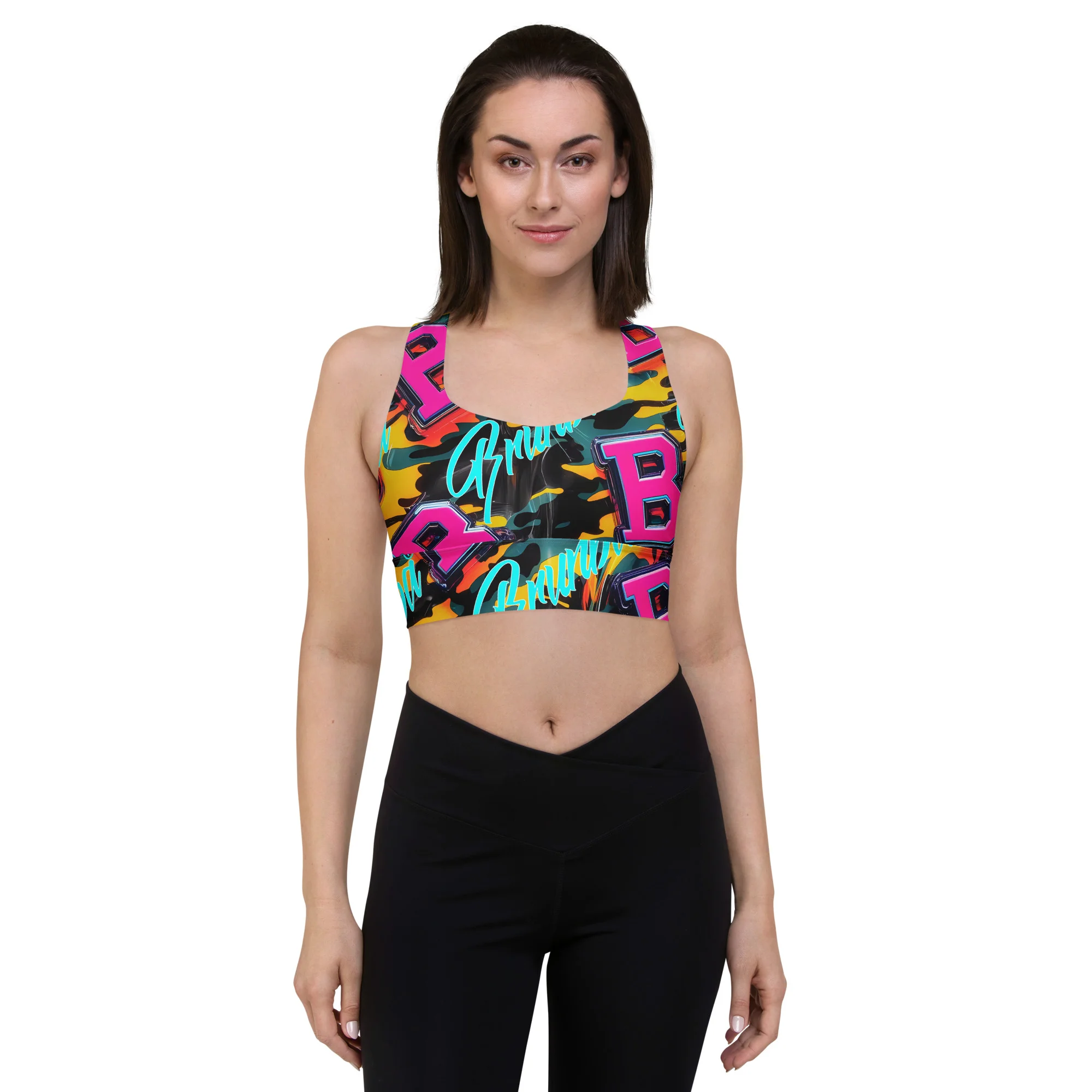 all-over-print-recycled-longline-sports-bra-white-front-671a6dd731893.jpg Colorful Sports Bra